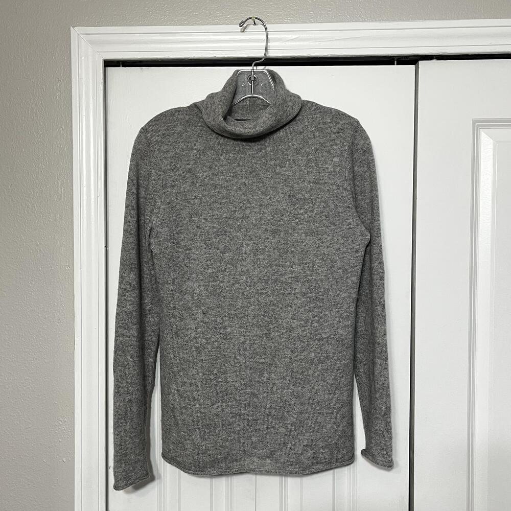 Halogen Cashmere Sweater Womens Small Gray Vintage Turtleneck Pullover Knit Soft